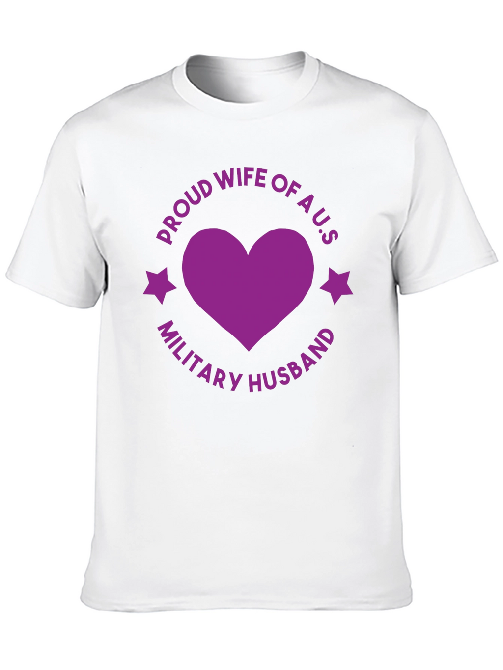 Proud Wife Military Husband Black Graphic Tee