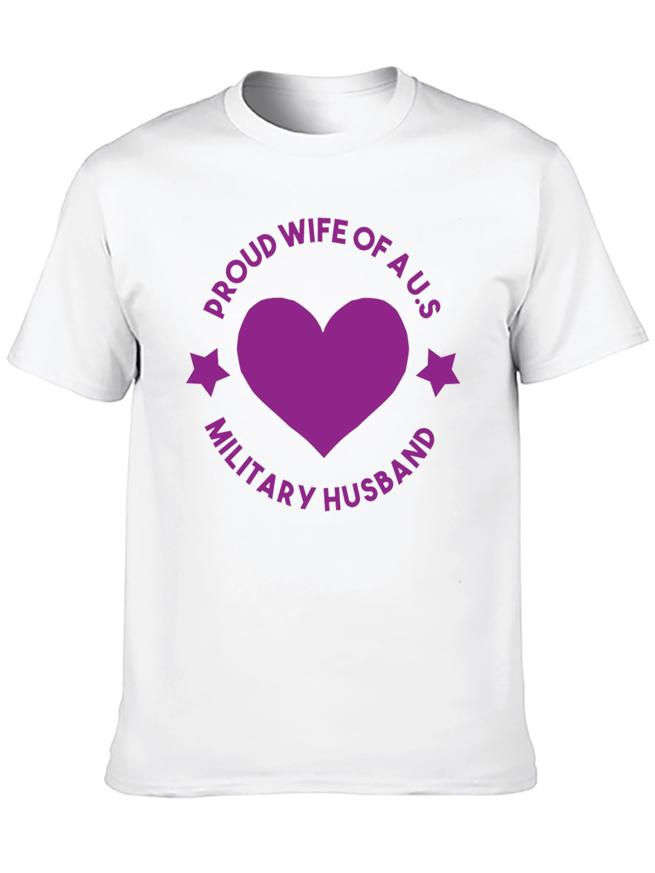 Proud Wife Military Husband Black Graphic Tee