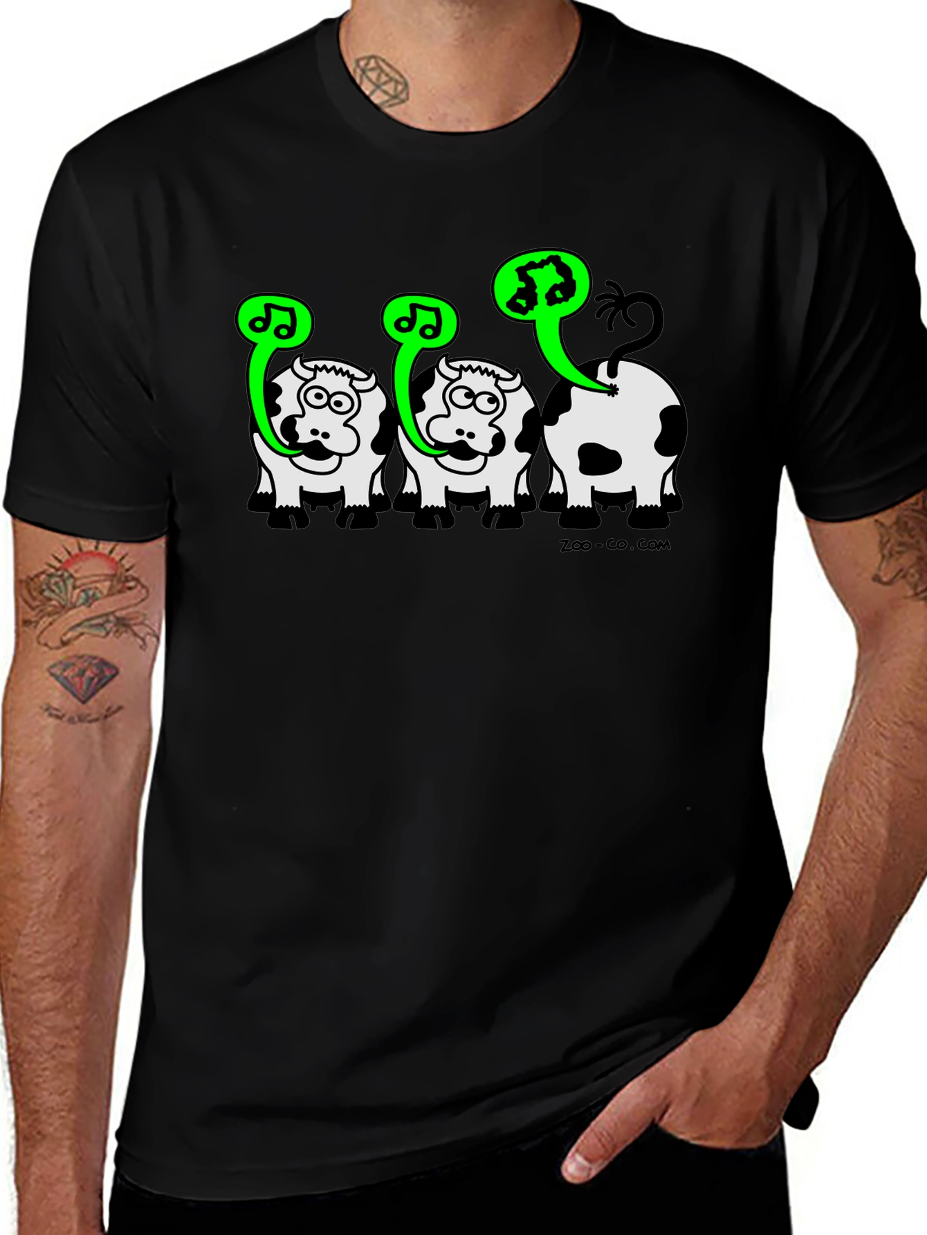 Singing Cow Graphic Tee - Black Unisex T-Shirt