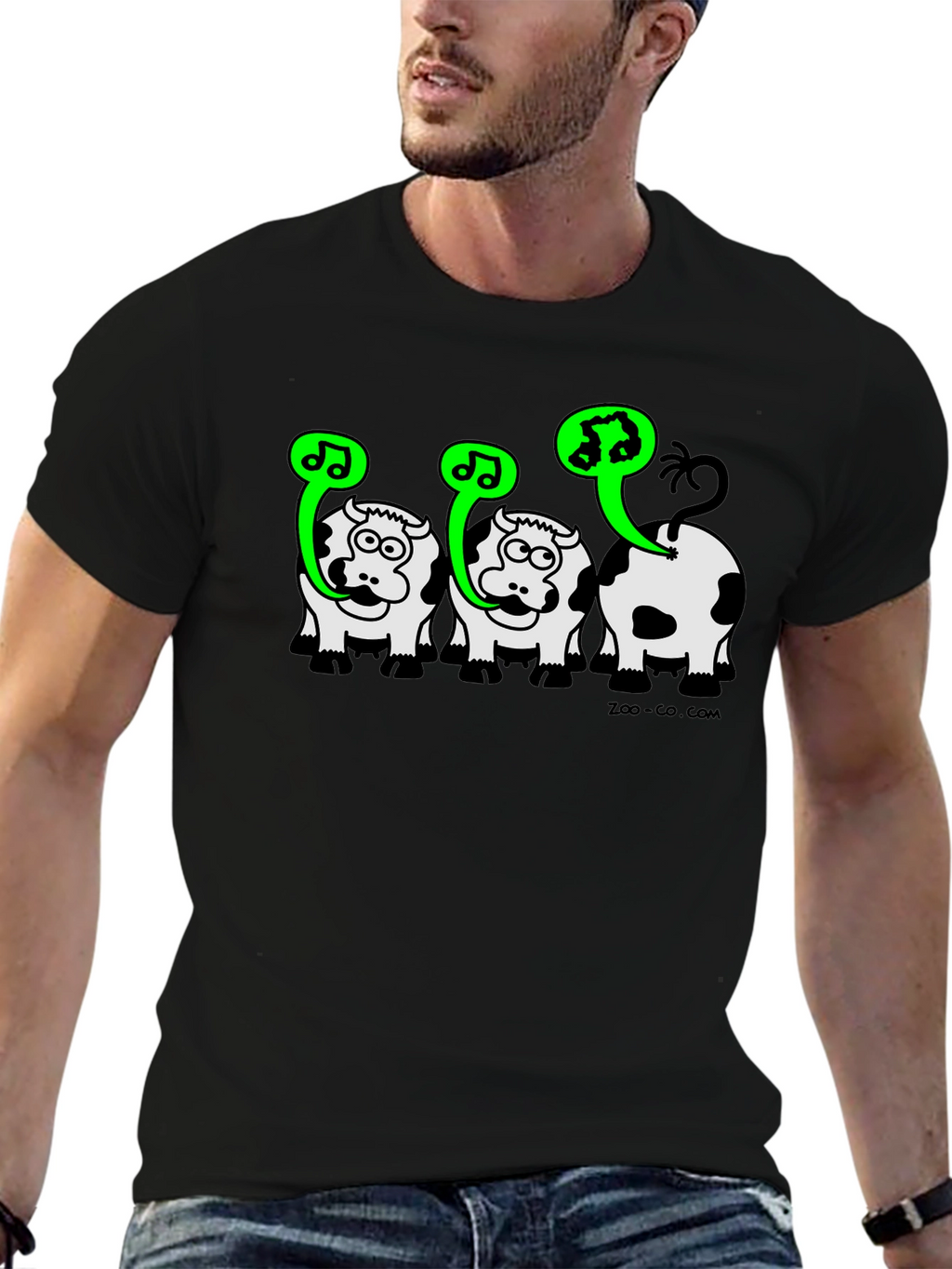 Singing Cow Graphic Tee - Black Unisex T-Shirt
