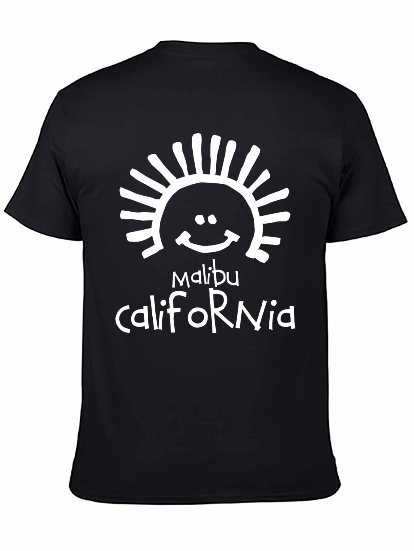 Malibu California Black Graphic T-Shirt