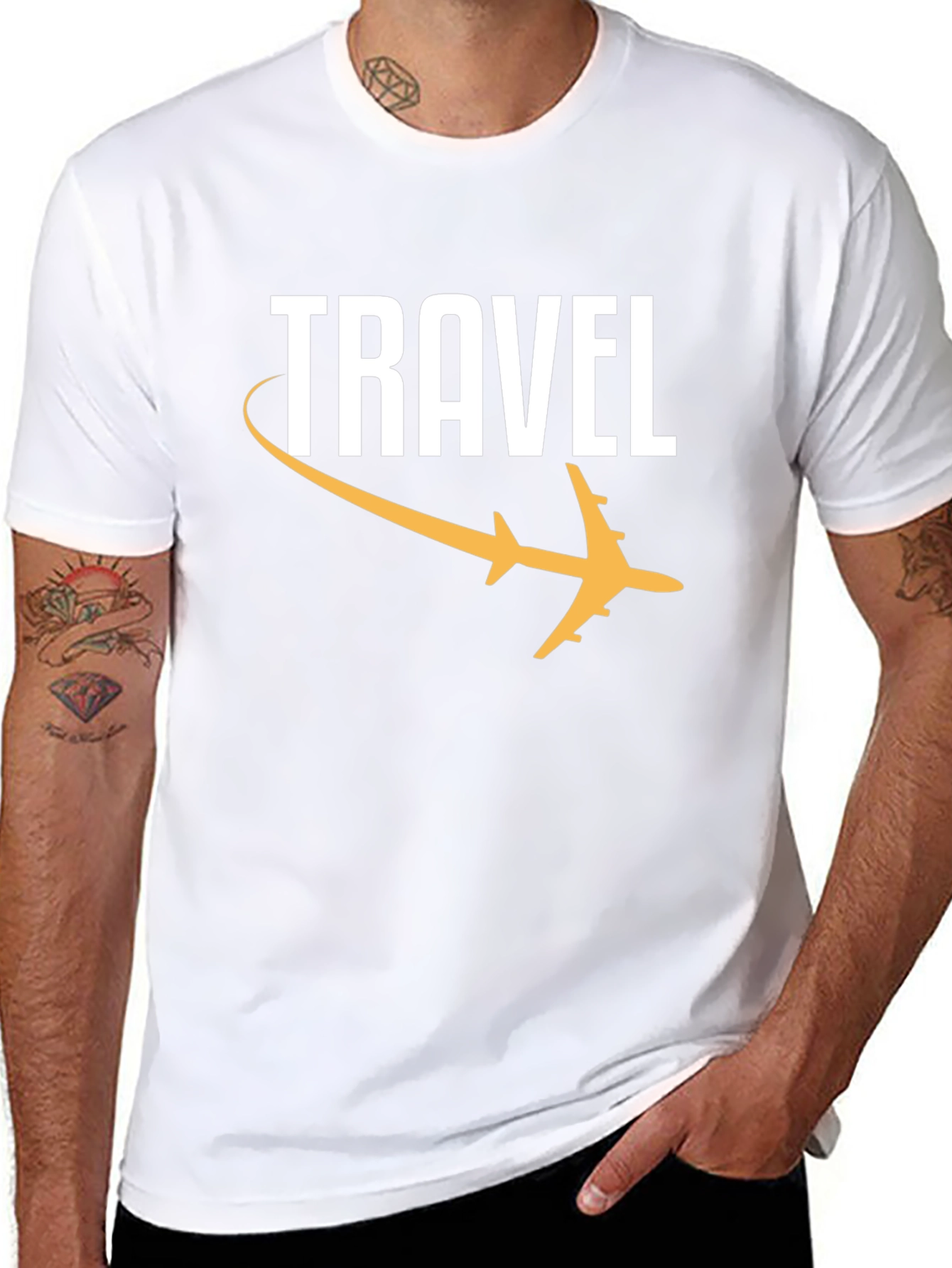 Travel Graphic Tee - Black Airplane T-Shirt