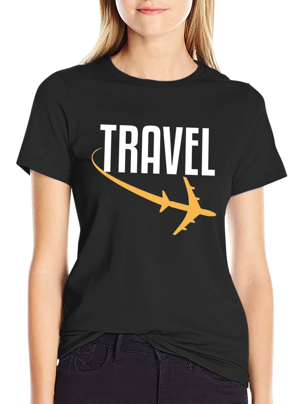 Travel Graphic Tee - Black Airplane T-Shirt