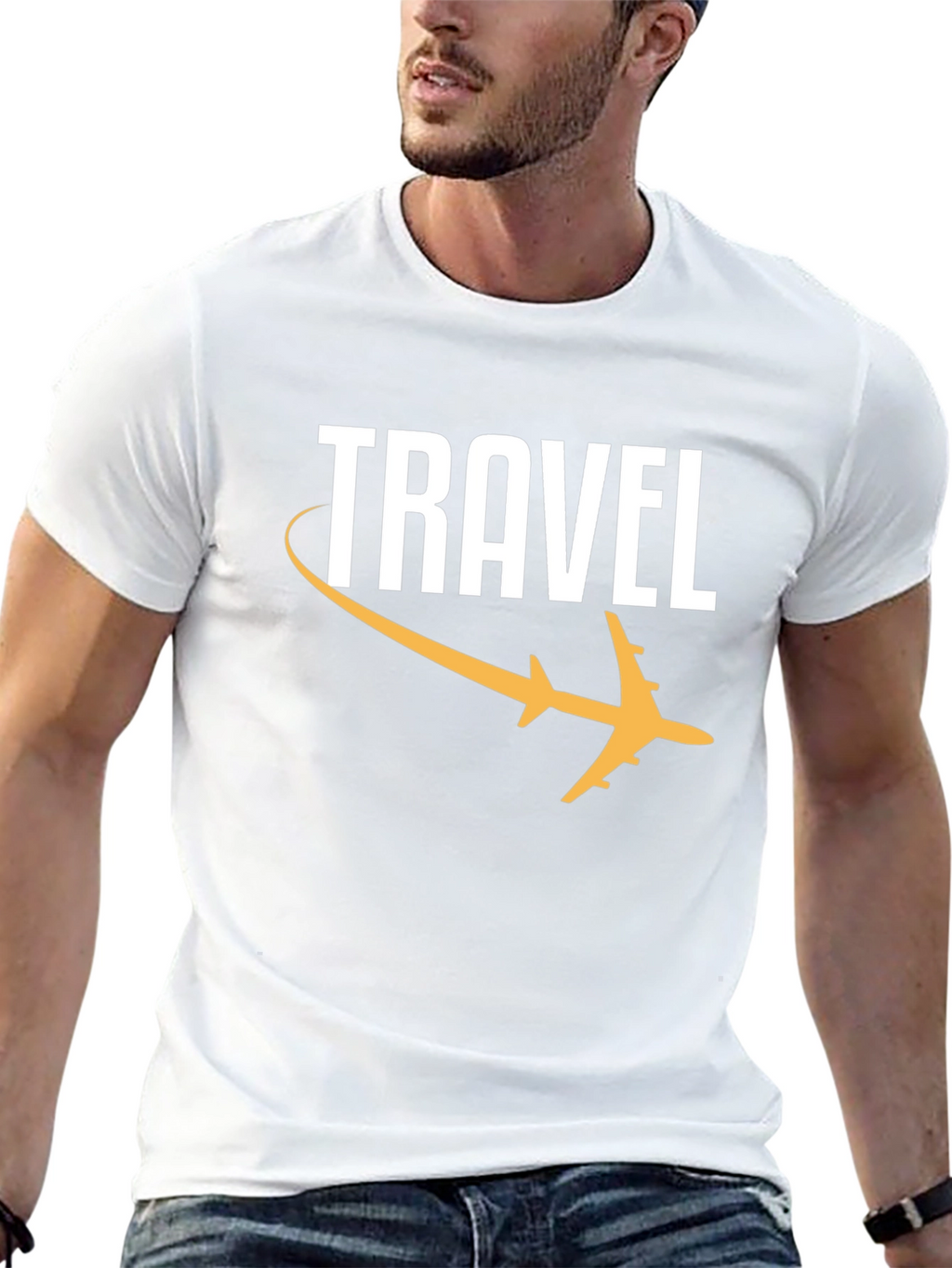 Travel Graphic Tee - Black Airplane T-Shirt