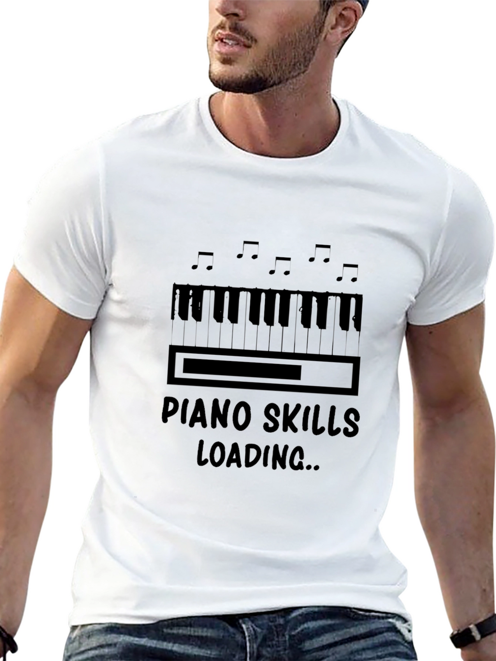 Piano Skills Loading Graphic T-Shirt Musician Tee