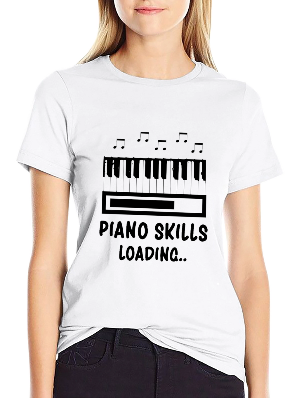 Piano Skills Loading Graphic T-Shirt Musician Tee