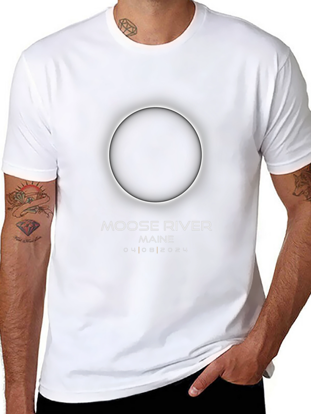 Moose River Maine Eclipse T-Shirt - April 8 2024