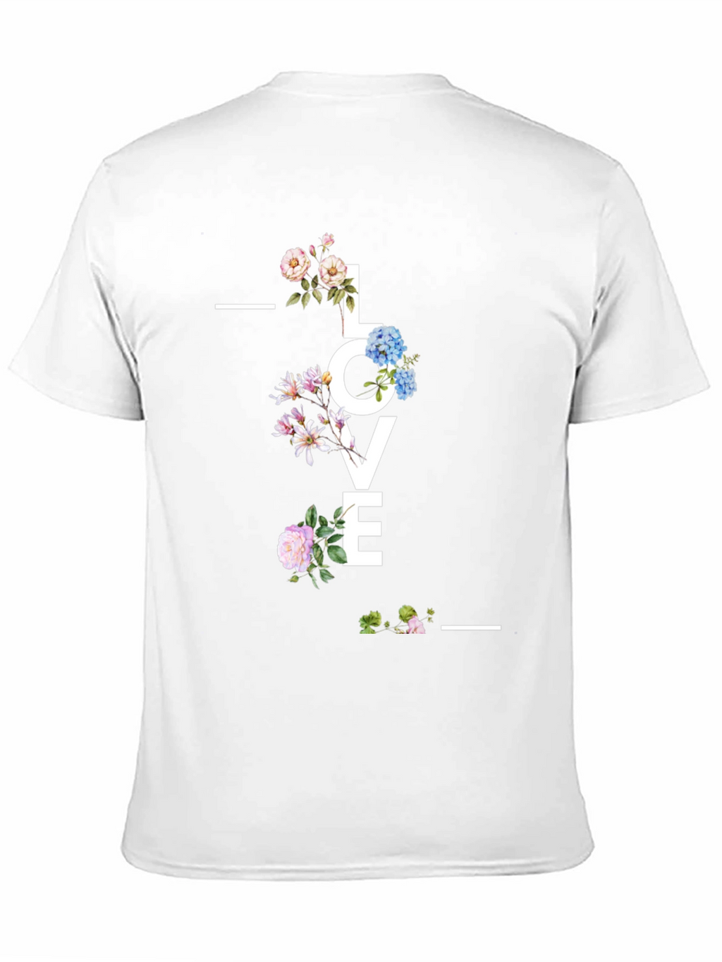Floral LOVE Graphic Black T-Shirt