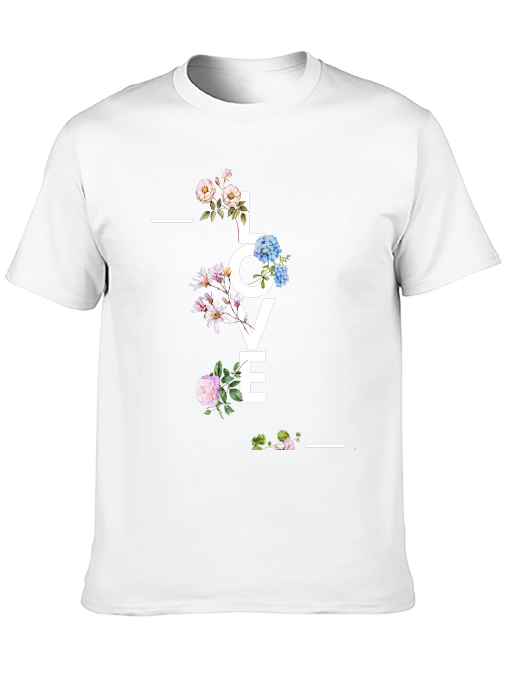 Floral LOVE Graphic Black T-Shirt