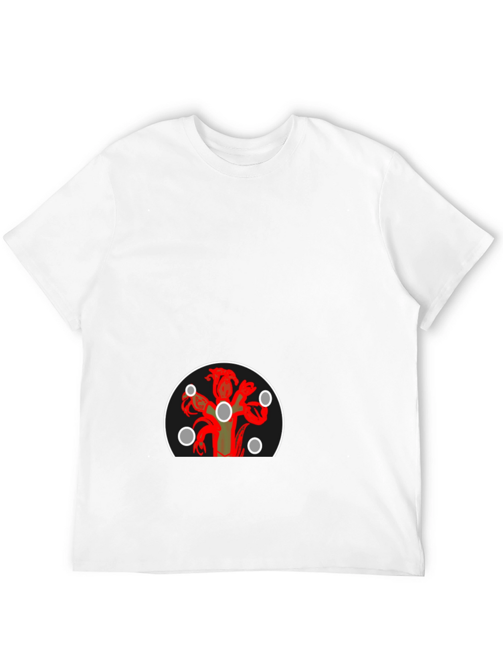 Graphic Print Tee - Hydra Design Black T-Shirt