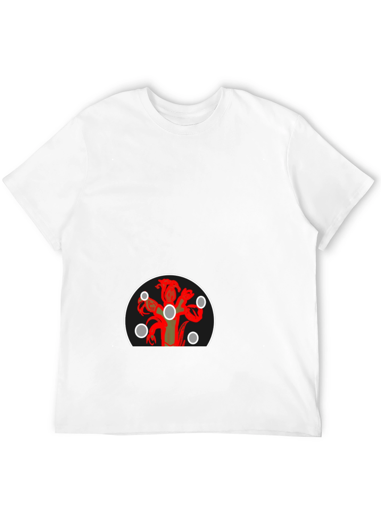 Graphic Print Tee - Hydra Design Black T-Shirt
