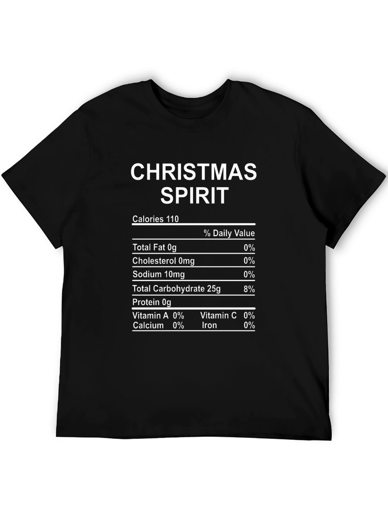 Christmas Spirit Nutrition Facts T-Shirt