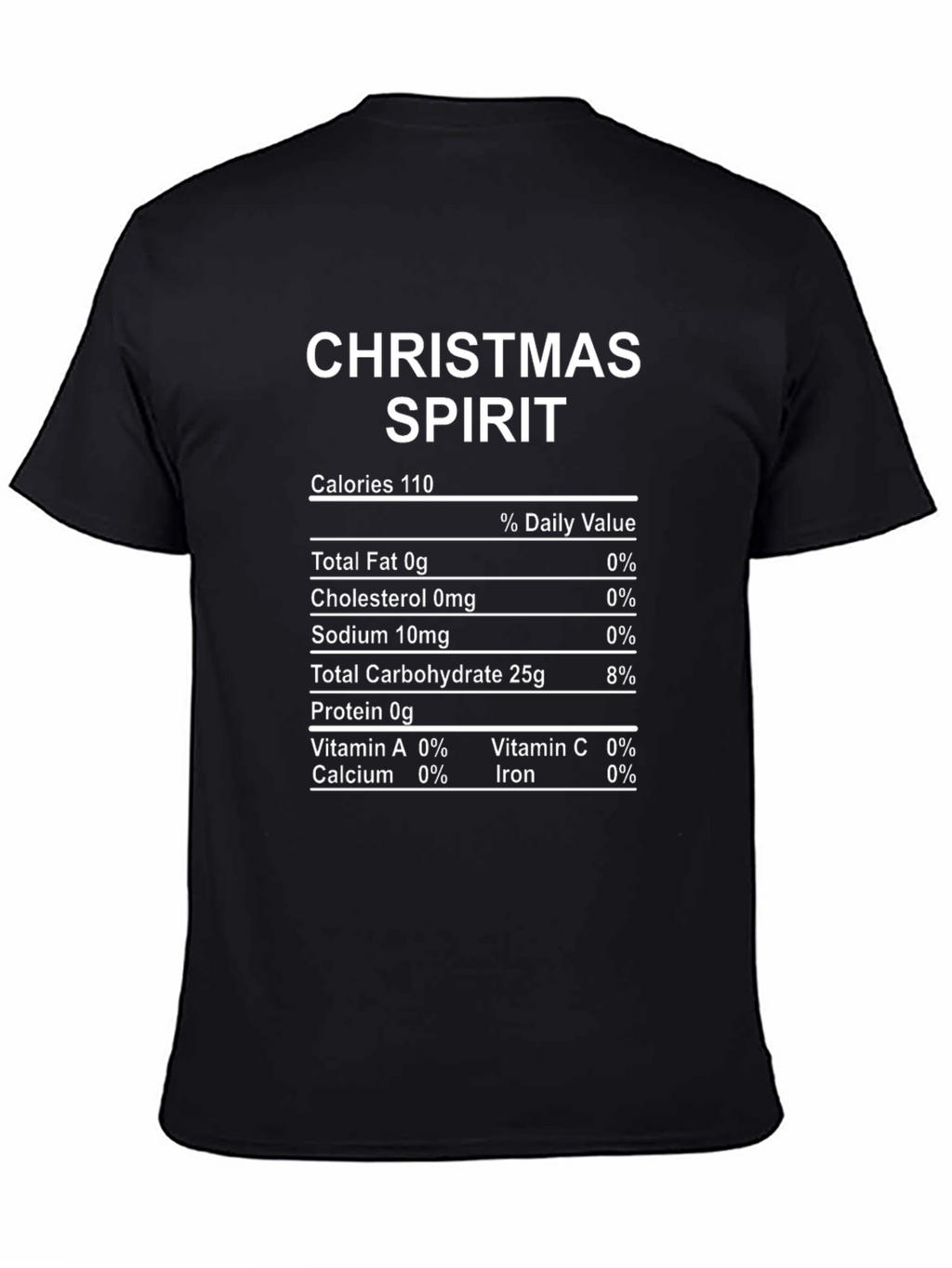 Christmas Spirit Nutrition Facts T-Shirt