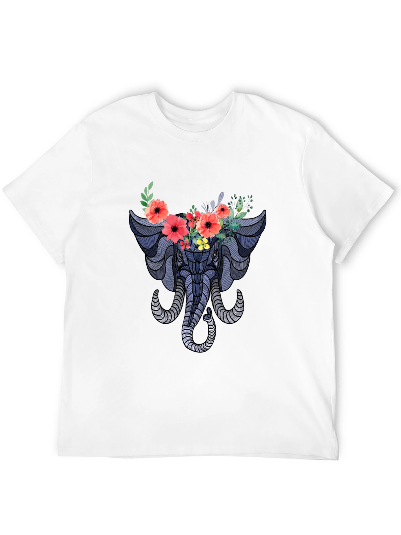 Floral Elephant Graphic T-Shirt
