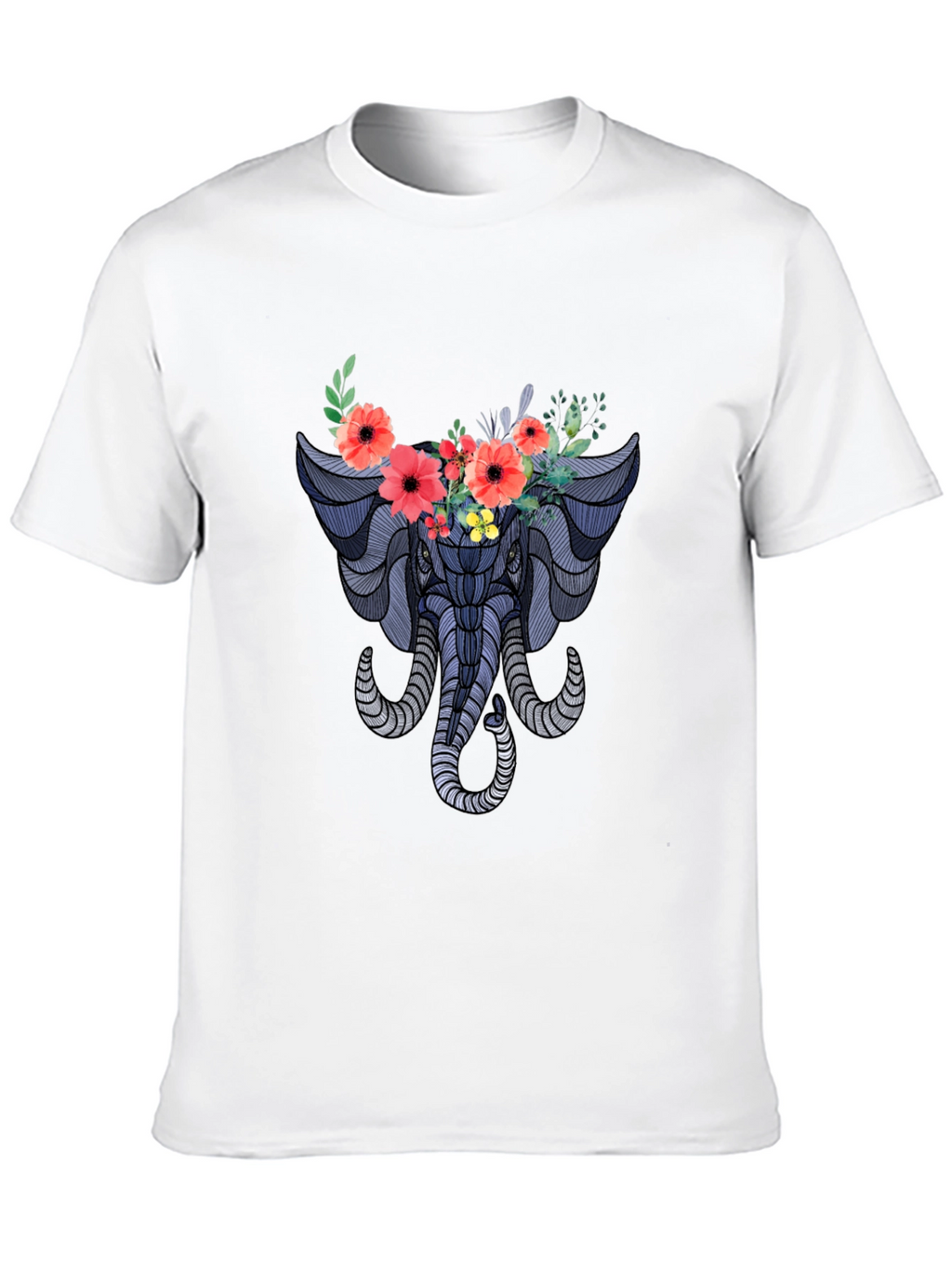 Floral Elephant Graphic T-Shirt