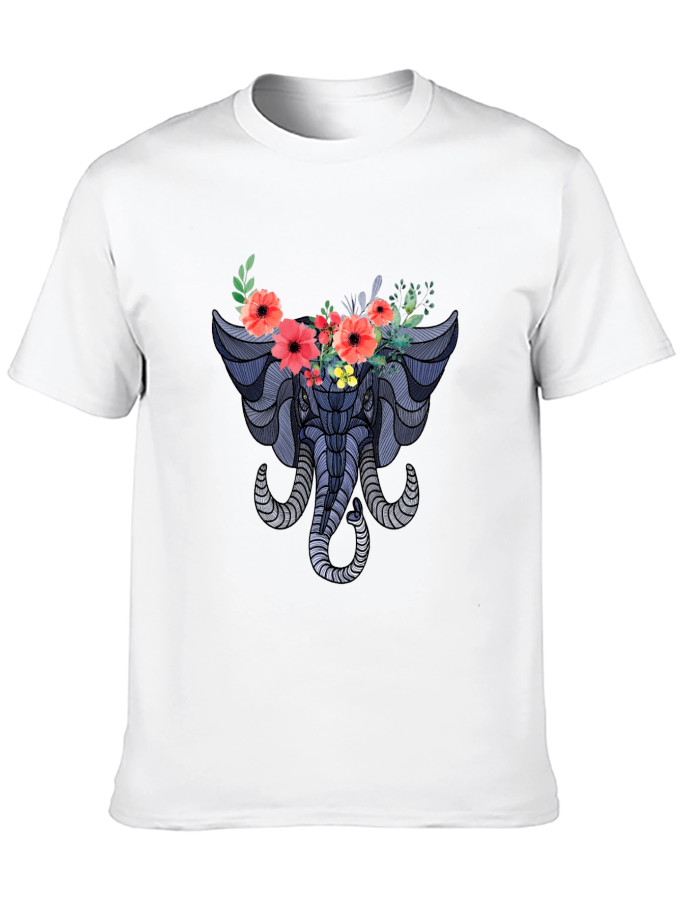 Floral Elephant Graphic T-Shirt