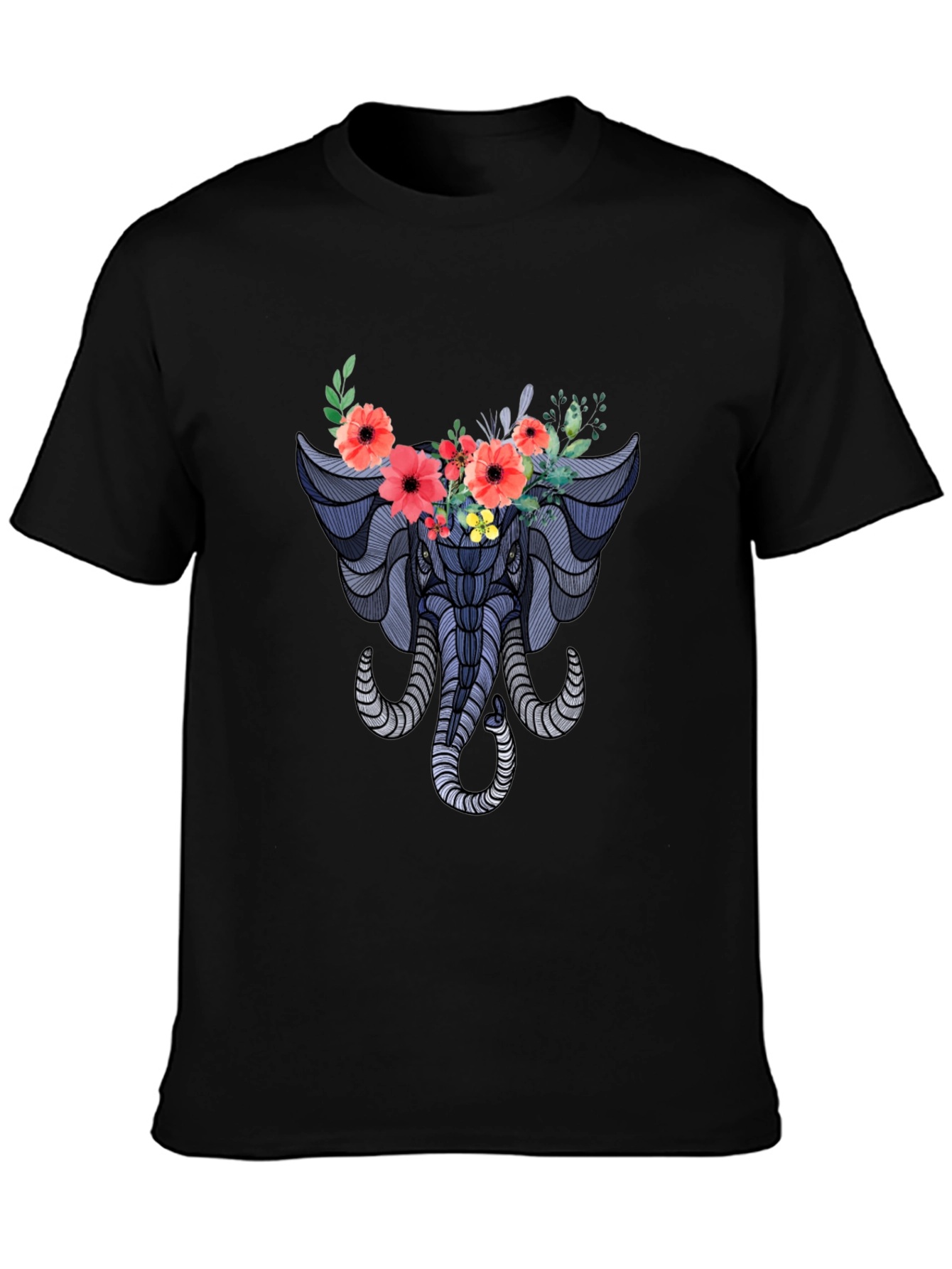 Floral Elephant Graphic T-Shirt