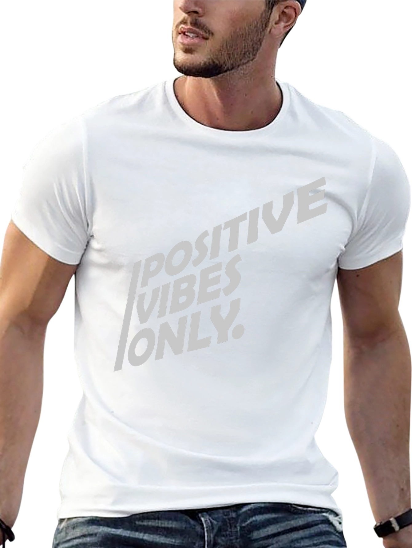 Positive Vibes Only Graphic T-Shirt - Black