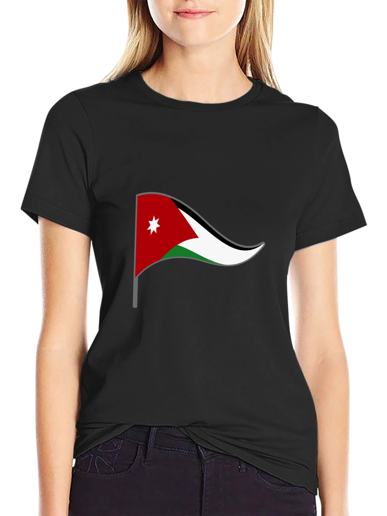 Jordan Flag Graphic T-Shirt - Black Short Sleeve