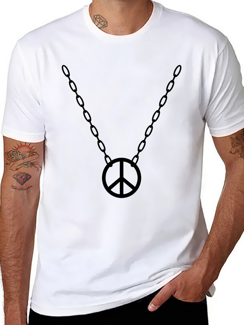 Peace Symbol Chain T-Shirt - Stylish Graphic Tee