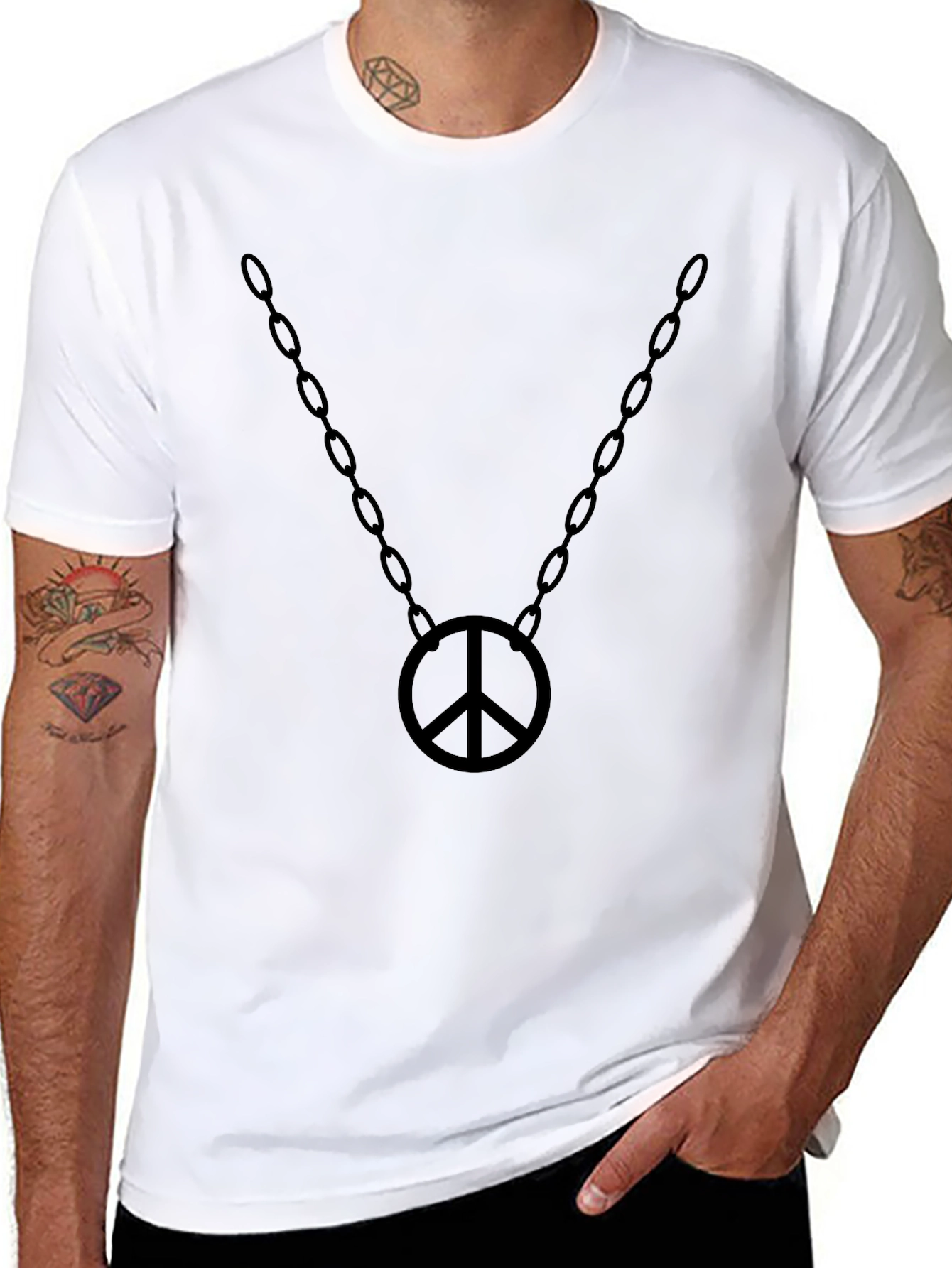 Peace Symbol Chain T-Shirt - Stylish Graphic Tee