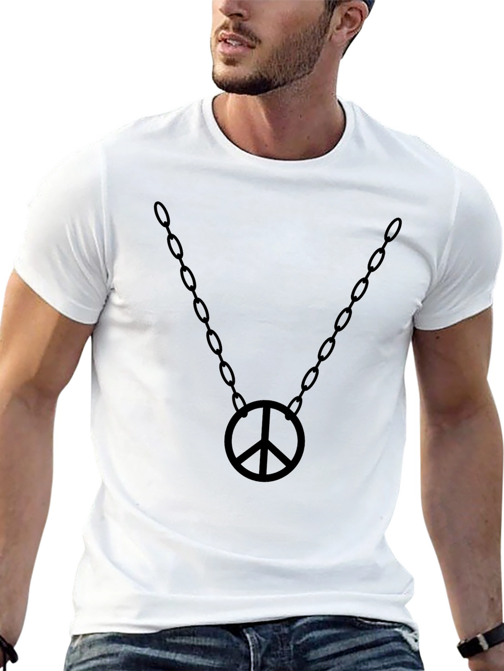 Peace Symbol Chain T-Shirt - Stylish Graphic Tee
