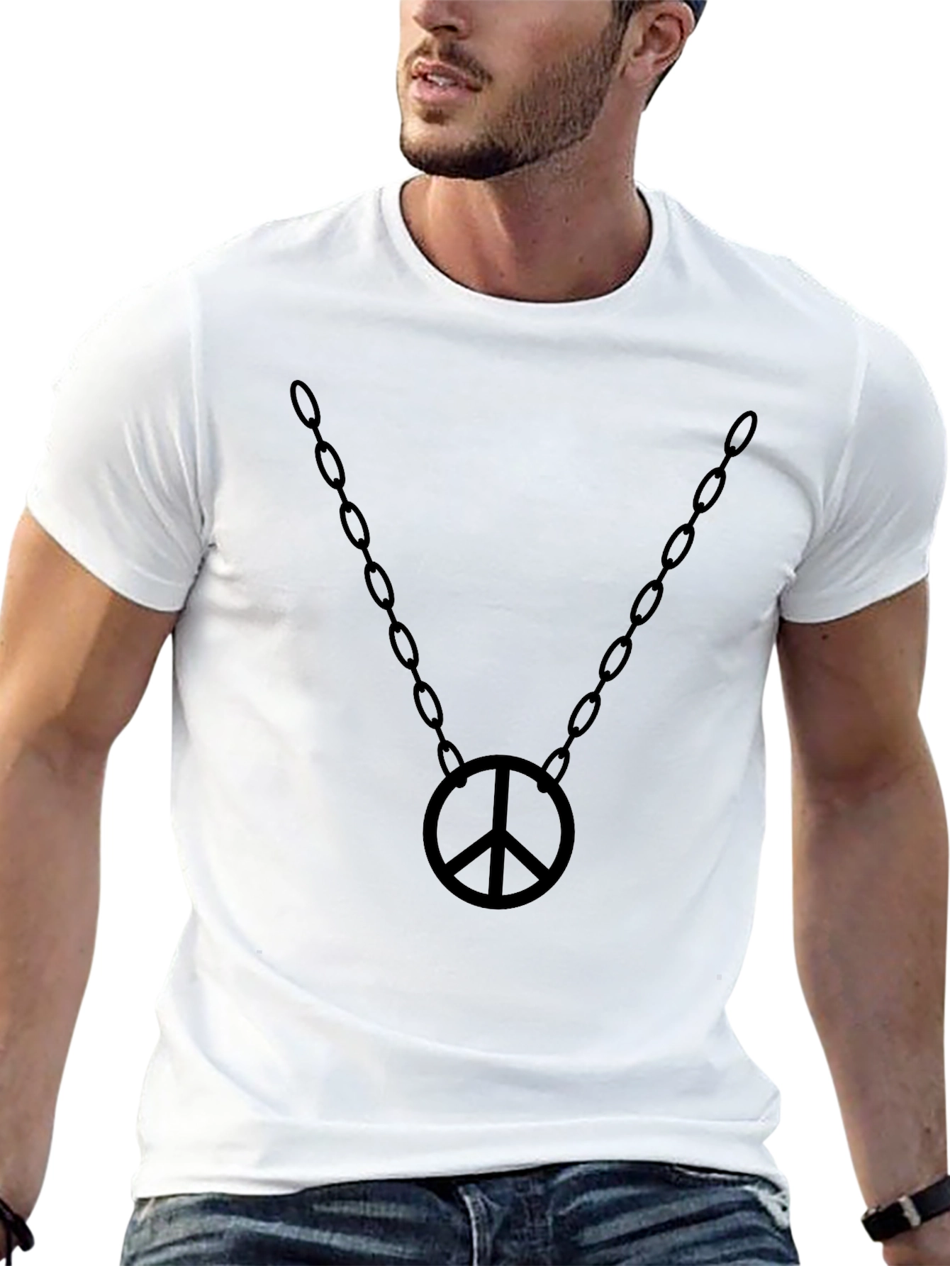 Peace Symbol Chain T-Shirt - Stylish Graphic Tee