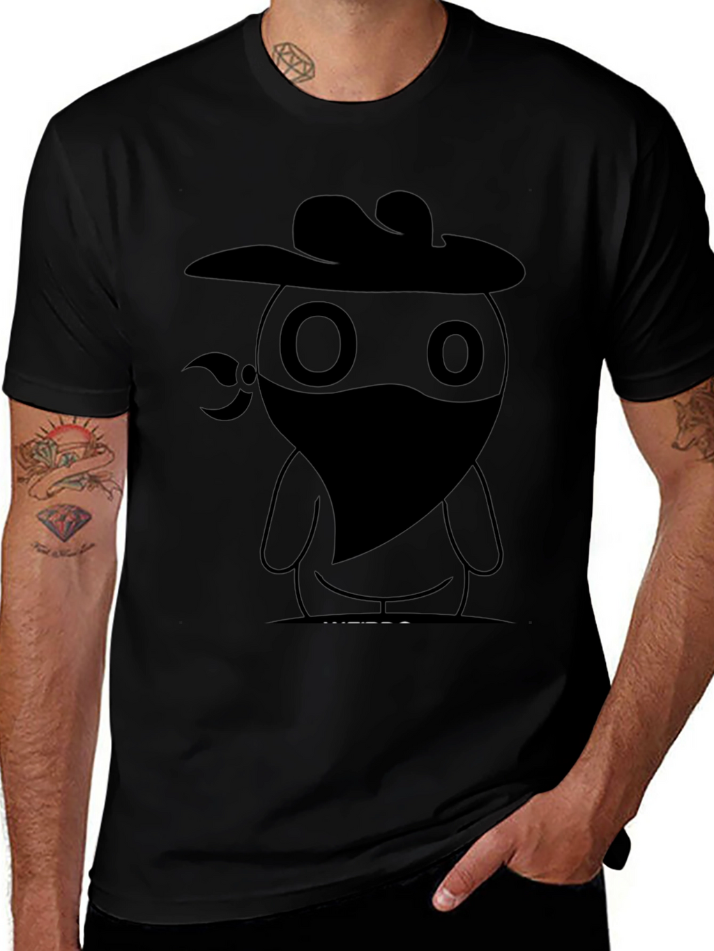 Cowboy Bandit Graphic Tee - Cool Black T-Shirt