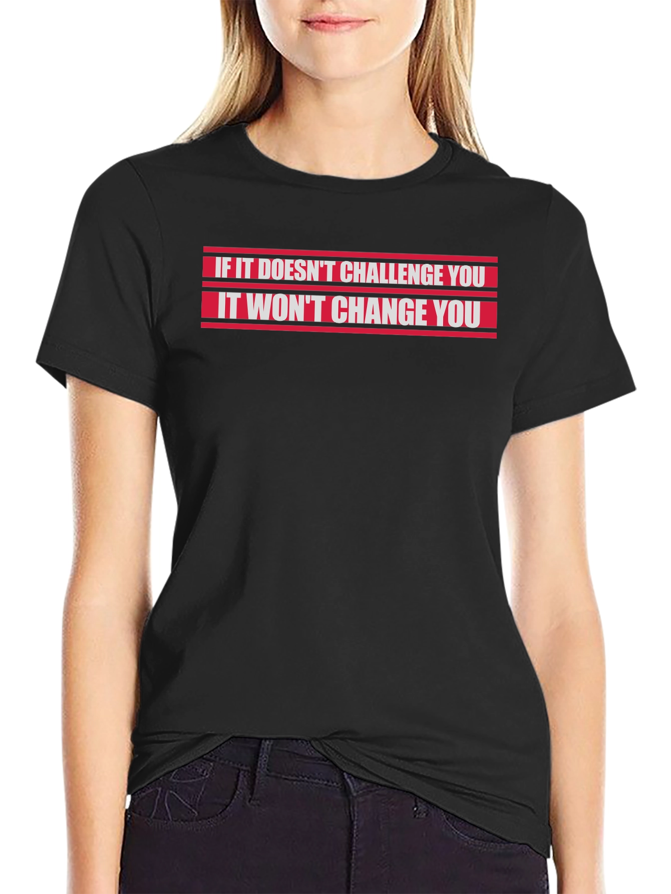 Challenge Yourself Black Graphic T-Shirt
