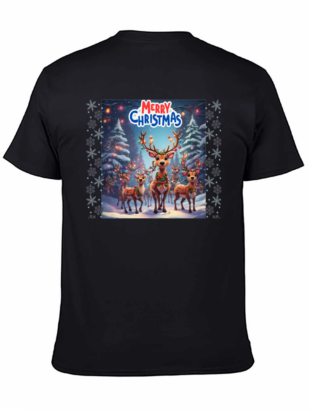 Christmas Reindeer T-Shirt Holiday Festive Tee