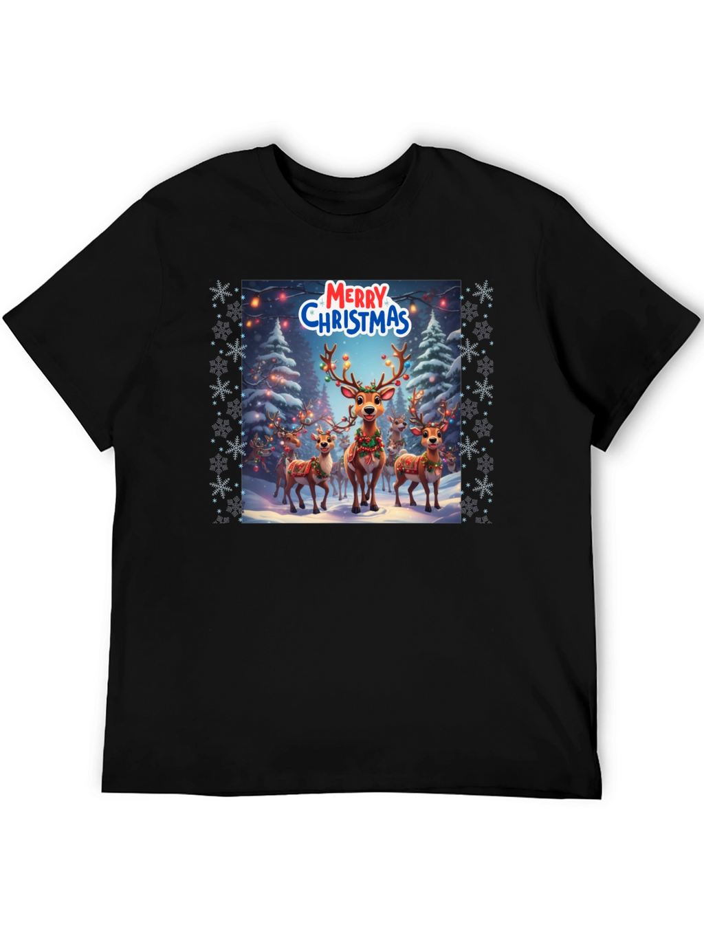 Christmas Reindeer T-Shirt Holiday Festive Tee