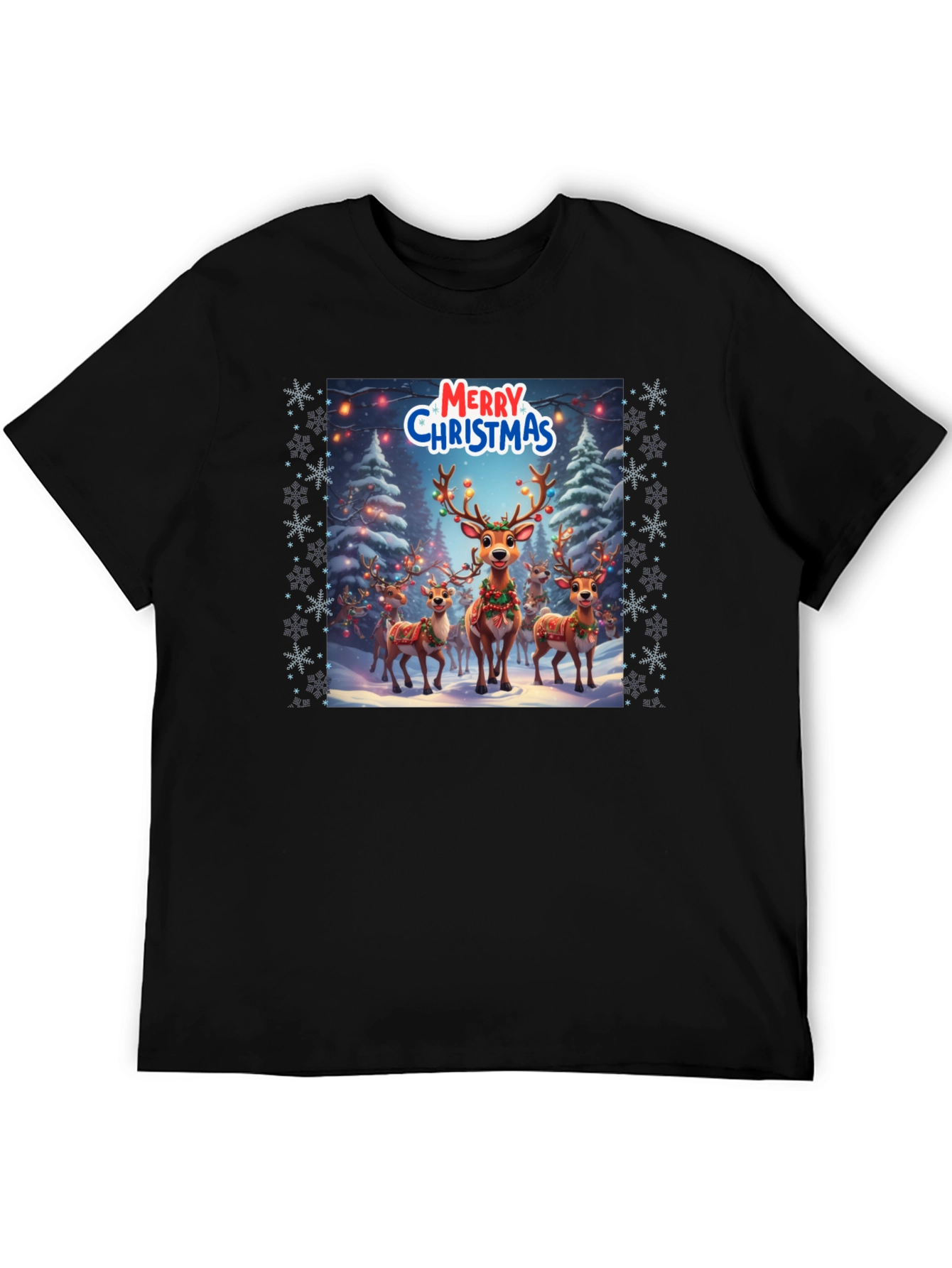 Christmas Reindeer T-Shirt Holiday Festive Tee