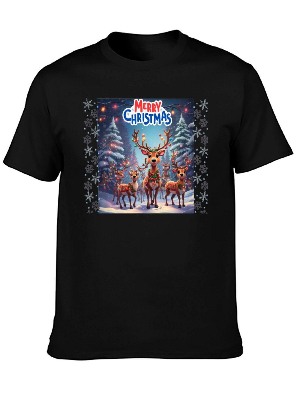 Christmas Reindeer T-Shirt Holiday Festive Tee