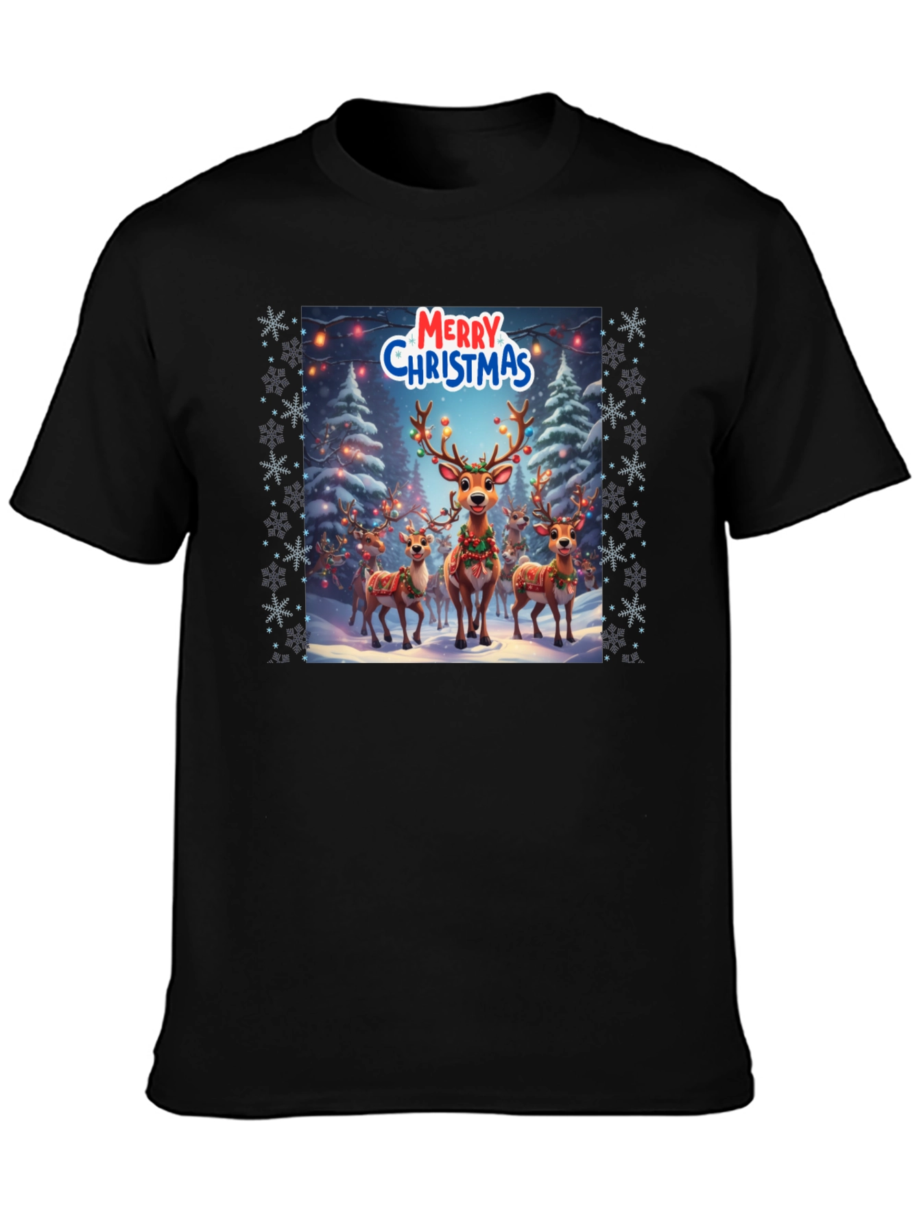 Christmas Reindeer T-Shirt Holiday Festive Tee