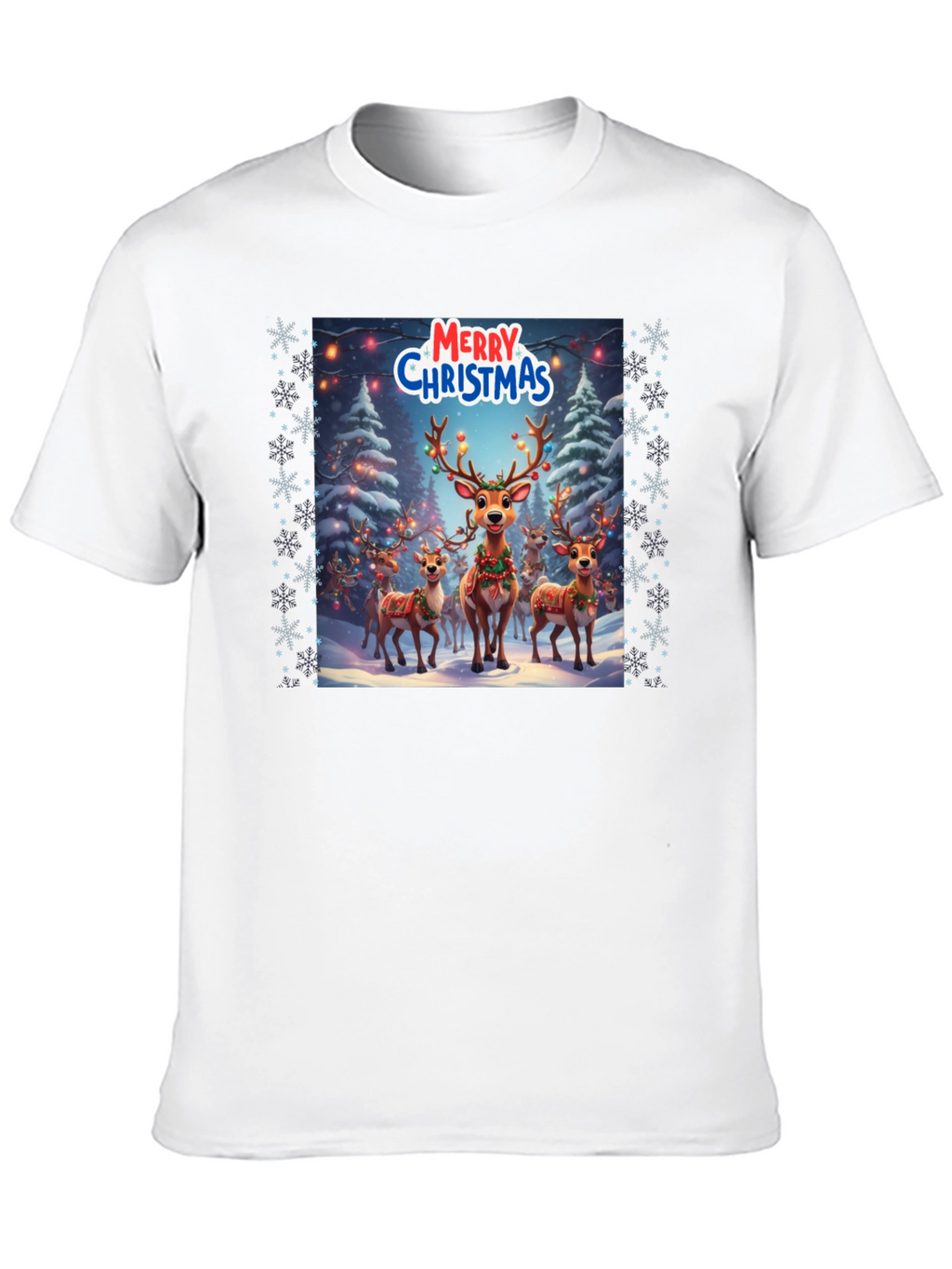 Christmas Reindeer T-Shirt Holiday Festive Tee