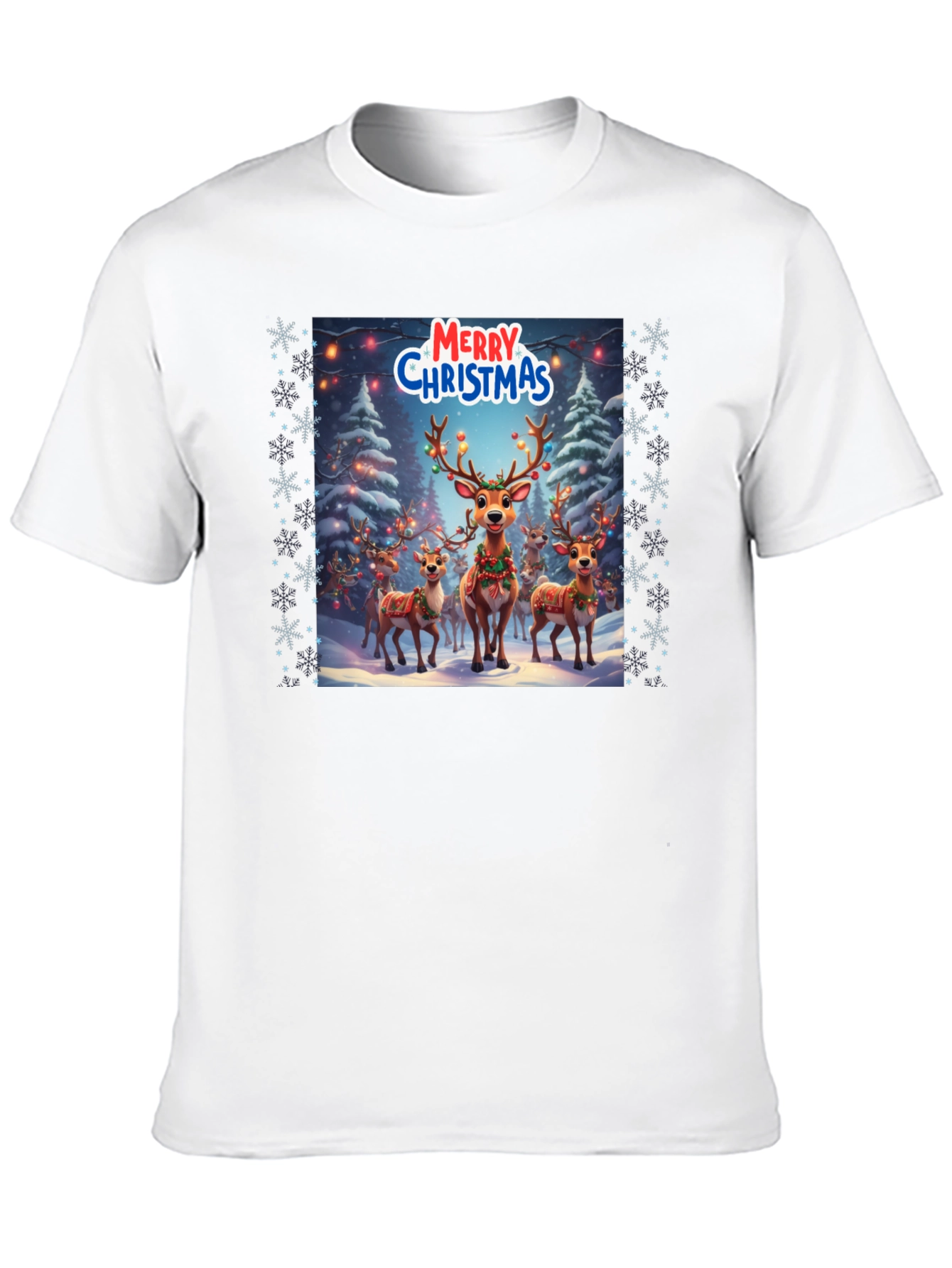 Christmas Reindeer T-Shirt Holiday Festive Tee