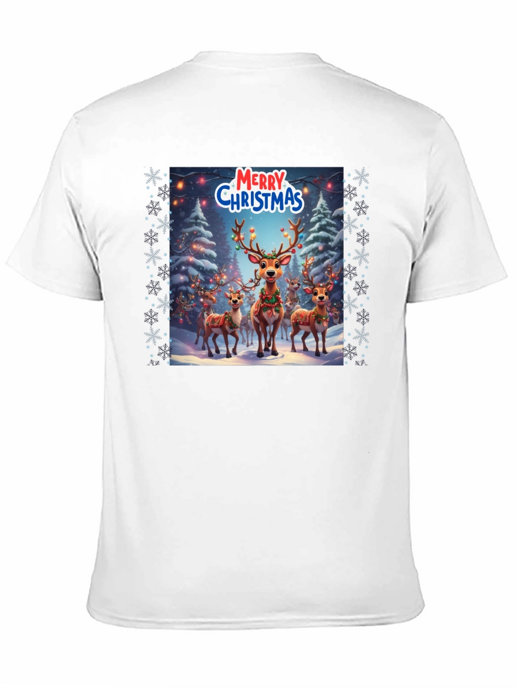 Christmas Reindeer T-Shirt Holiday Festive Tee