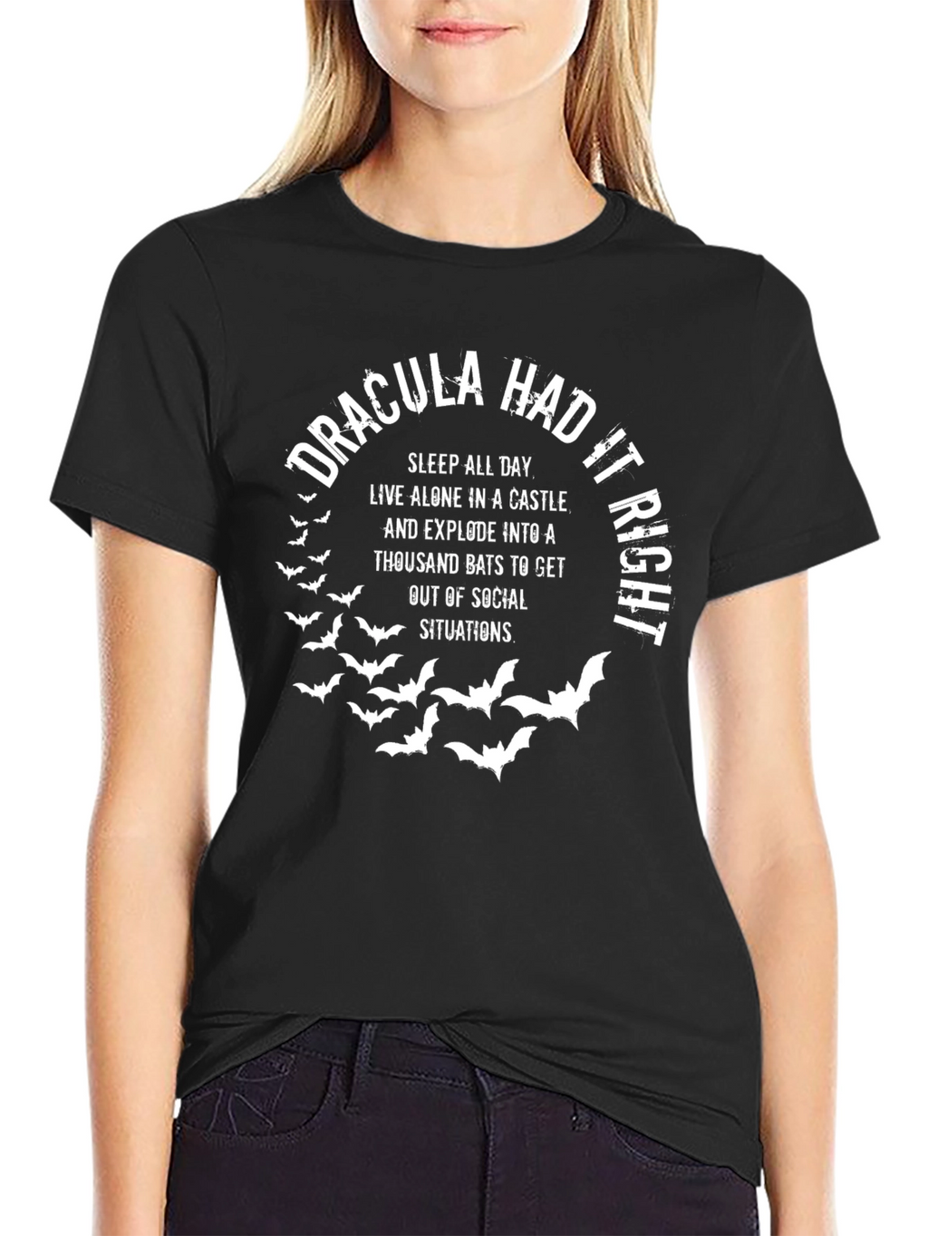 Dracula Bats Social Situations T-Shirt