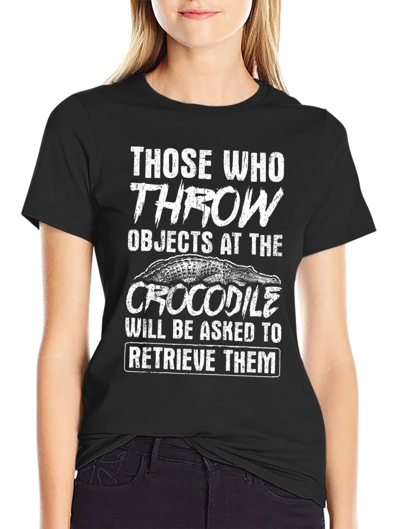 Crocodile Retrieve T-Shirt - Funny Animal Tee