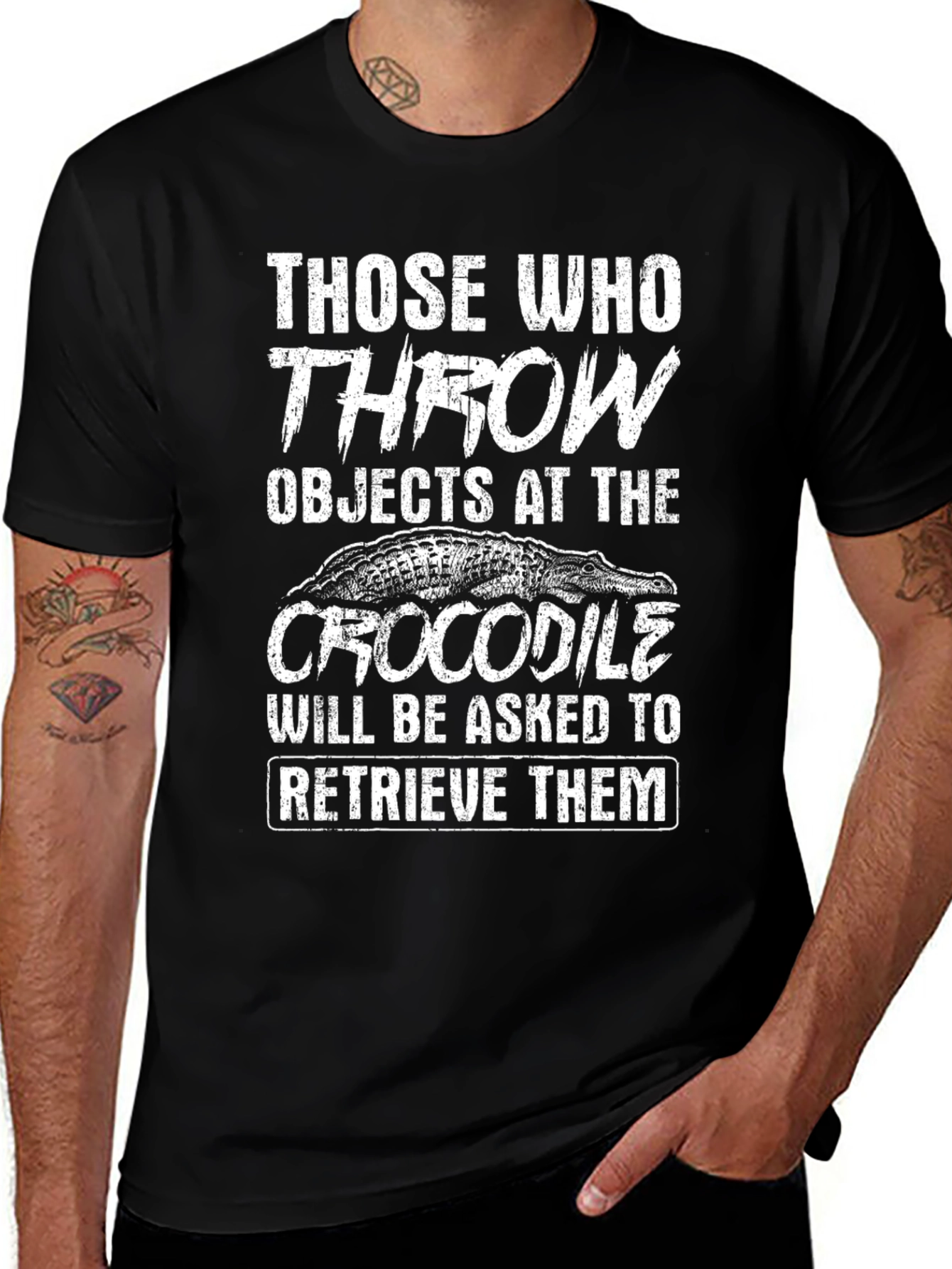 Crocodile Retrieve T-Shirt - Funny Animal Tee