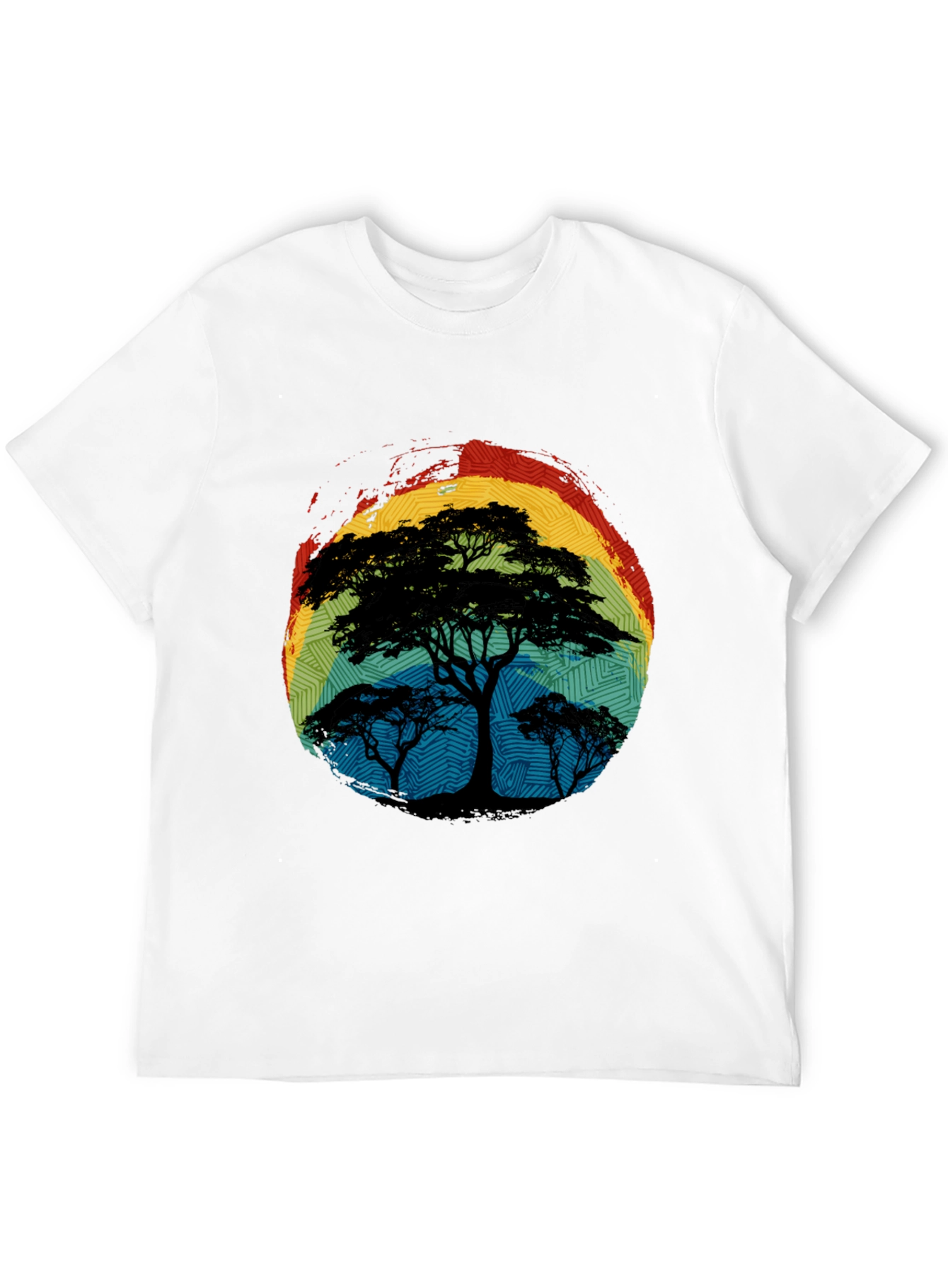 African Sunset Tree Graphic Tee - Black