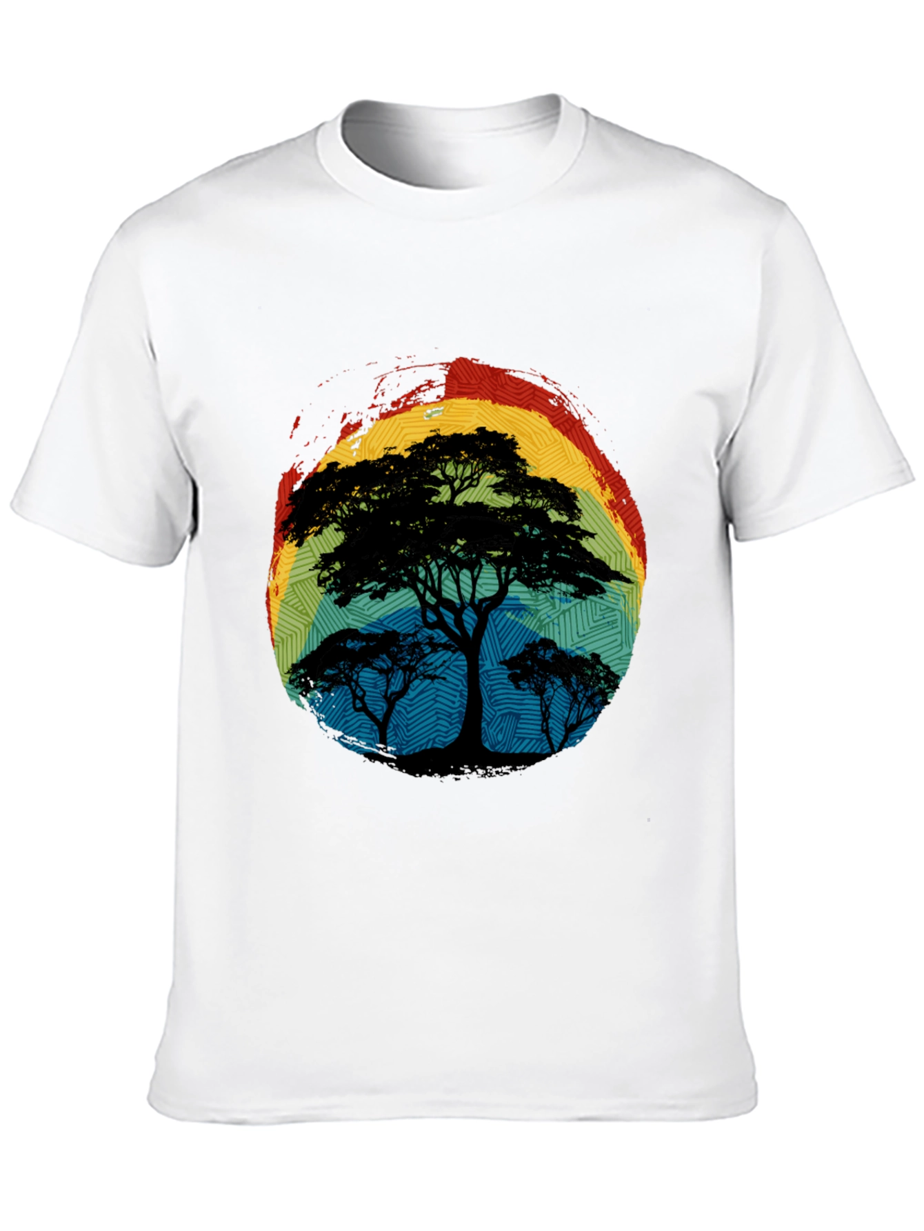 African Sunset Tree Graphic Tee - Black