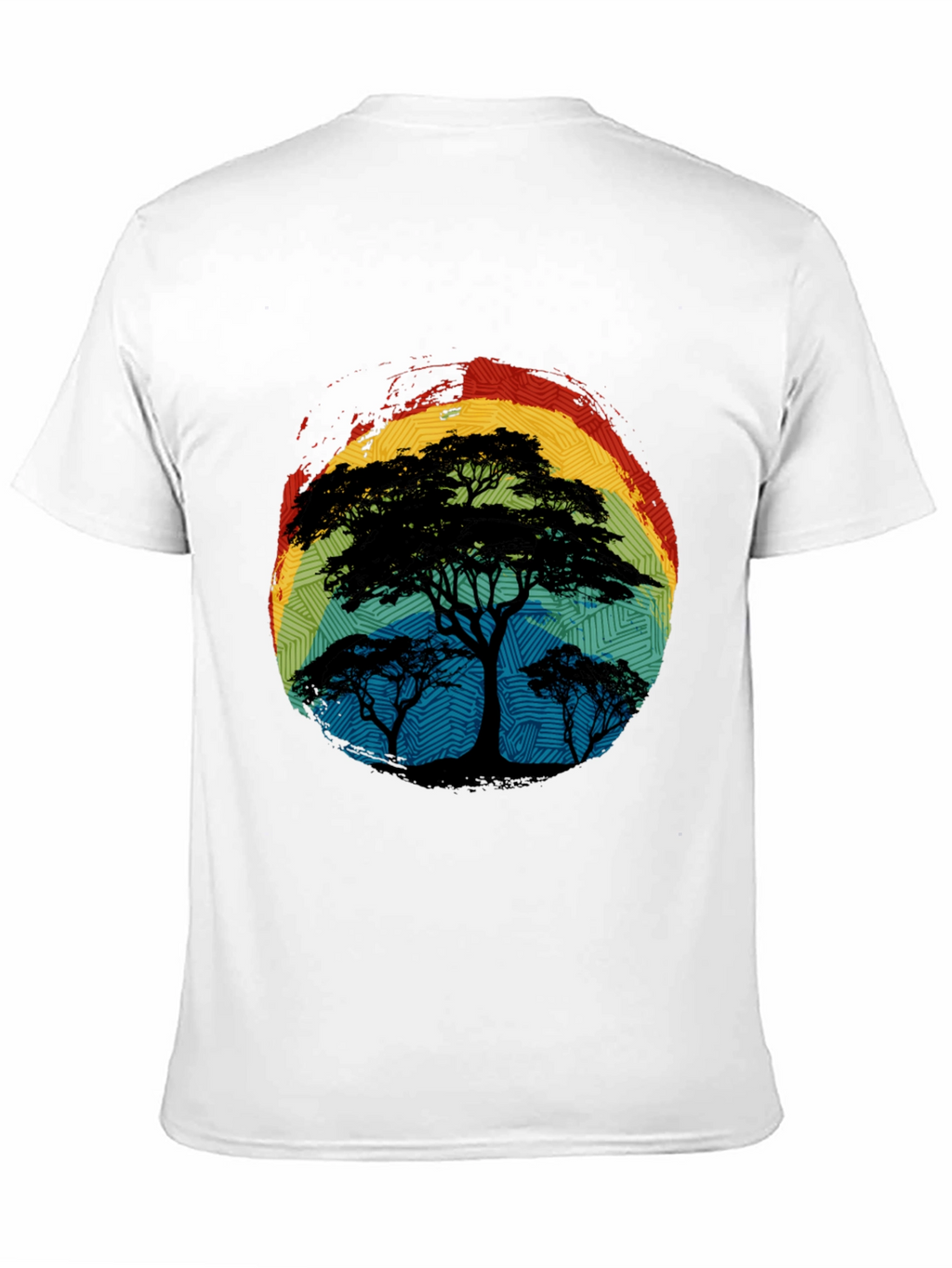 African Sunset Tree Graphic Tee - Black