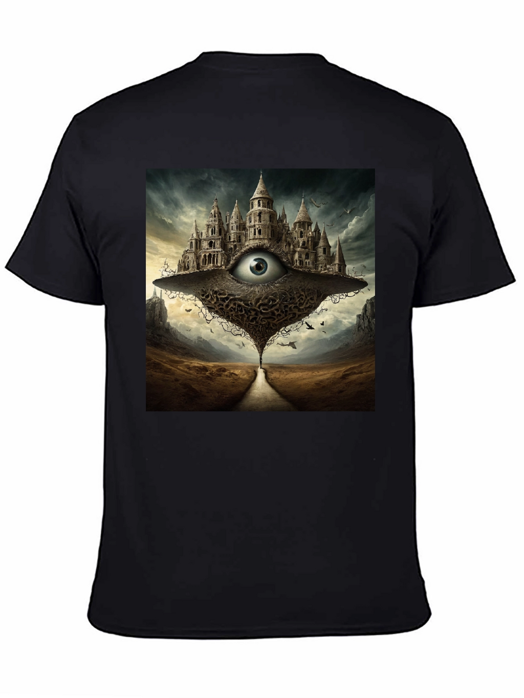 Eye Castle Graphic Tee - Surreal Fantasy Art Shirt