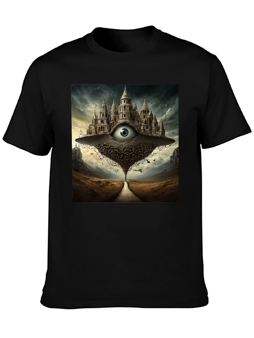 Eye Castle Graphic Tee - Surreal Fantasy Art Shirt
