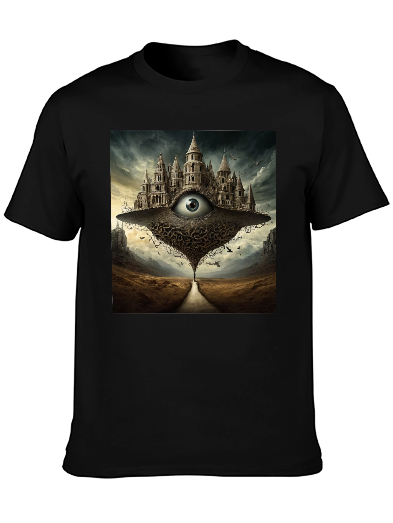 Eye Castle Graphic Tee - Surreal Fantasy Art Shirt