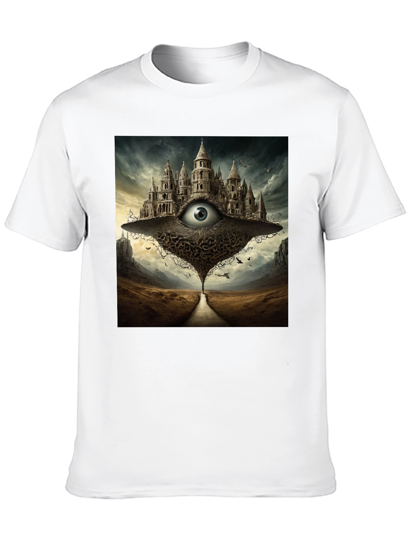 Eye Castle Graphic Tee - Surreal Fantasy Art Shirt