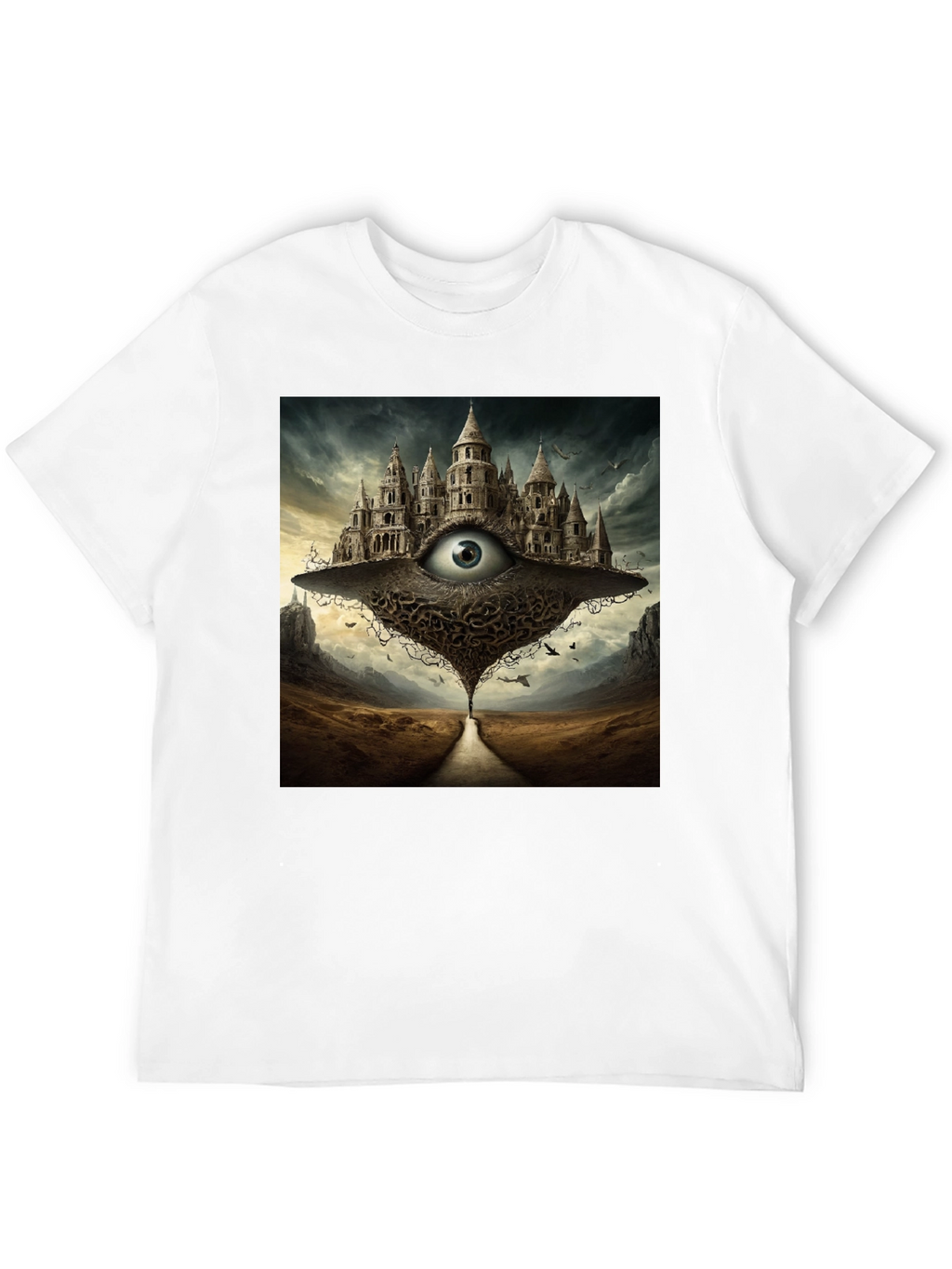 Eye Castle Graphic Tee - Surreal Fantasy Art Shirt