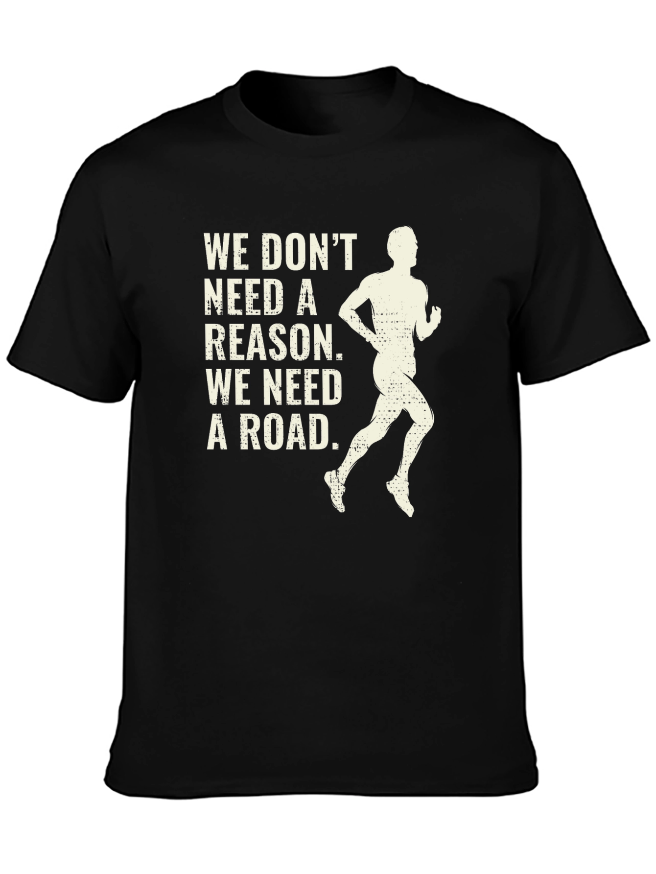 Runner Graphic Tee: We Need a Road - Mens Black T-Shirt
