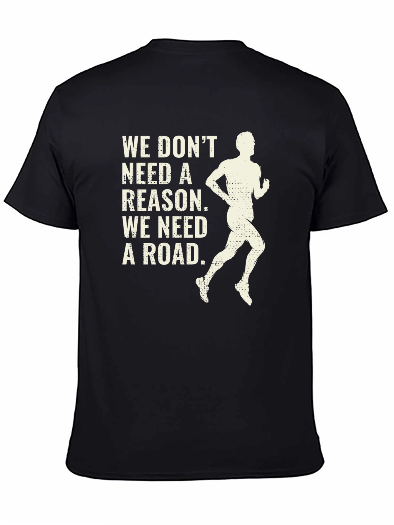 Runner Graphic Tee: We Need a Road - Mens Black T-Shirt